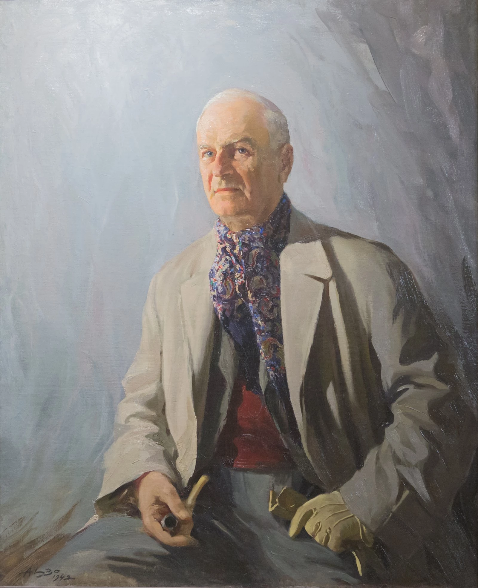 А. Альбо. Портрет художника К. И. Горбатова.1942 г. Масло, холст